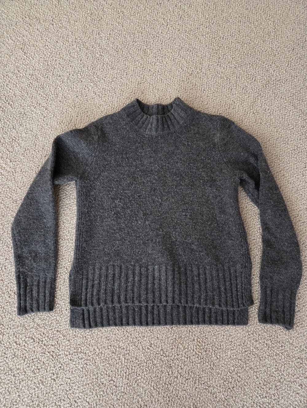 Dip XS Cozy Charcoal Knit Mock Neck Sweater